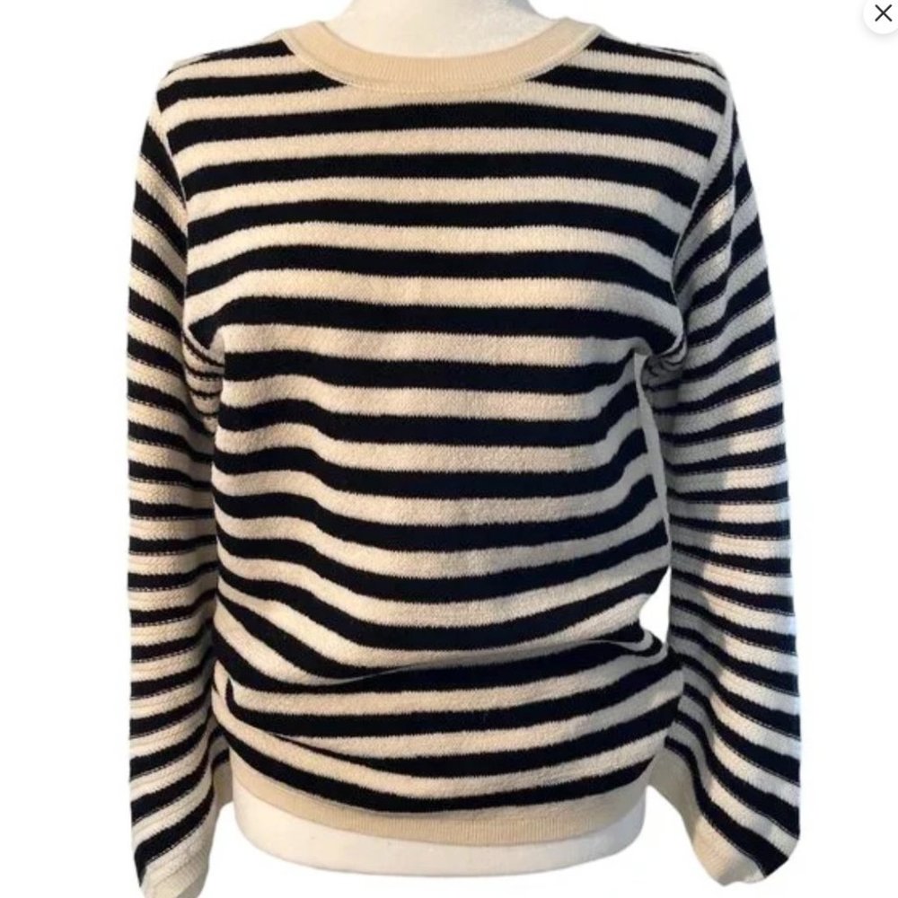 CHLOE Crewneck Striped 'Black + White' Long Sleeve Sweater XL